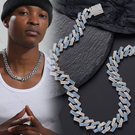 New Heavy-Duty Iced Out Cuban Link Chain – High-End Hip-Hop Necklace for Men, Wholesale Available