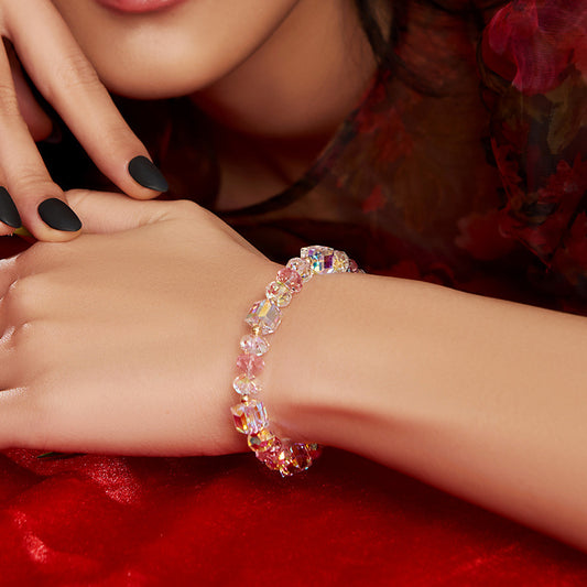 Crystal Sugar Cube Bracelet - Fashionable Sparkling Diamond Hand String